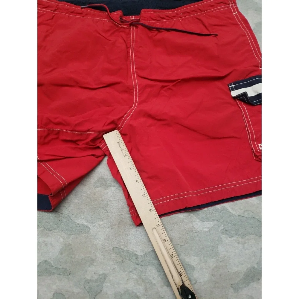 Vintage Tommy Hilfiger Trunks Shorts Mens‎ Medium Red Pocket Y2k